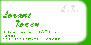 lorant koren business card